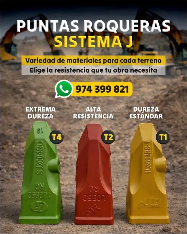 Cucharones y puntas de excavadora en stock